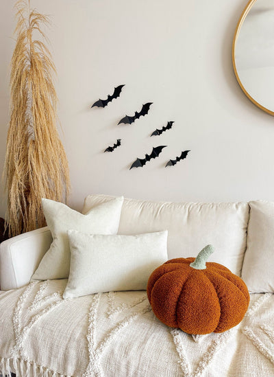 Jumbo Sherpa Orange Pumpkin Pillow - Sweet Water Decor - Pillow