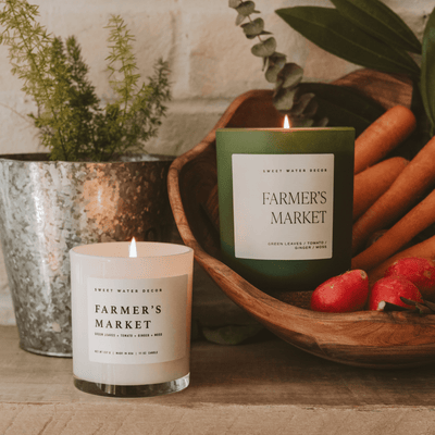 Farmer's Market Soy Candle - White Jar - 11 oz - Sweet Water Decor - Candles