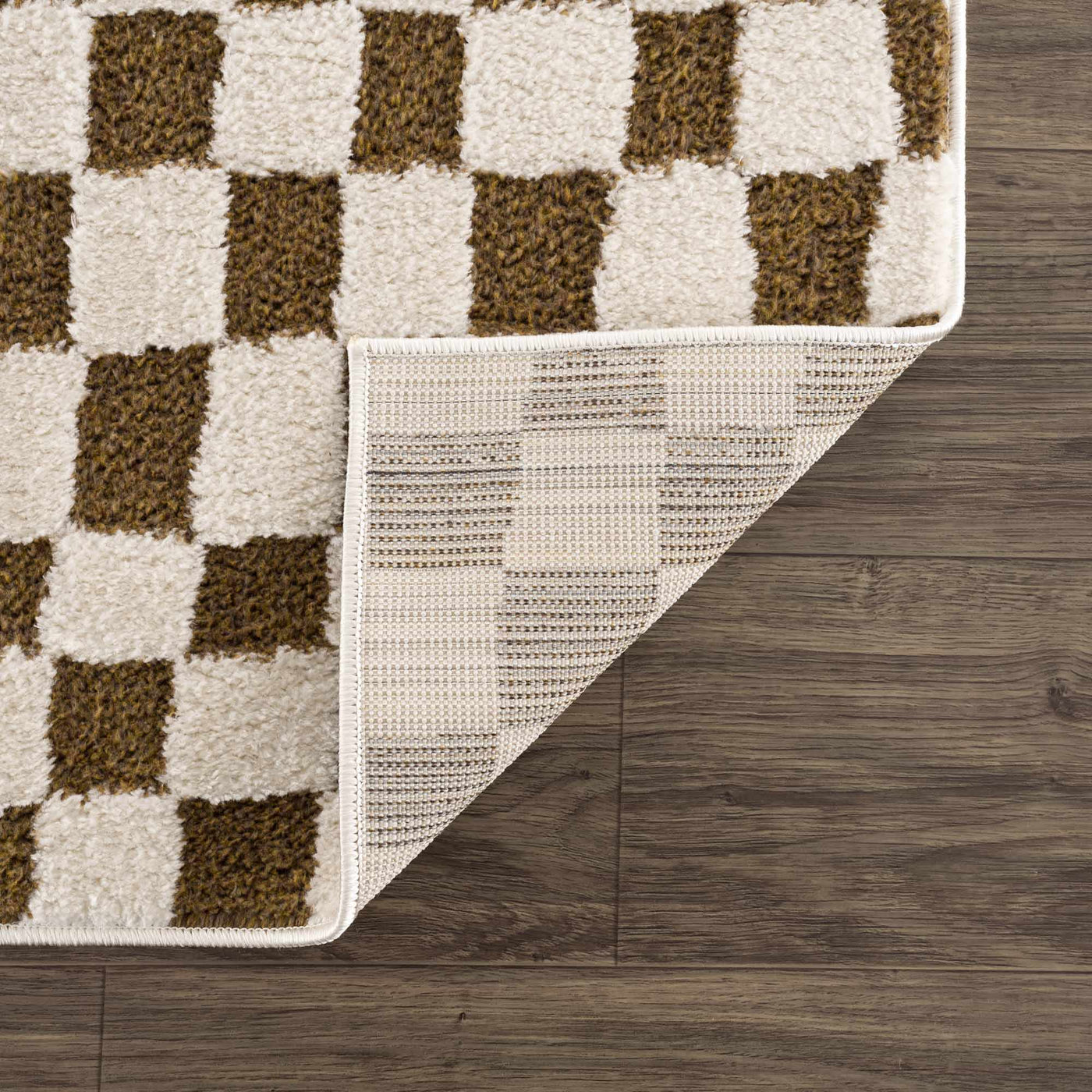 Lajos Brown Checkered Area Rug - Sweet Water Decor - Rugs