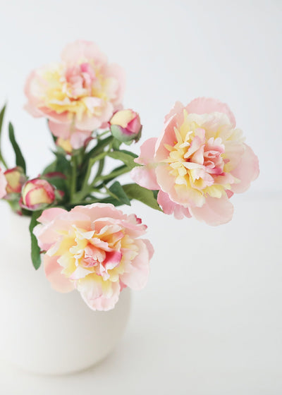 Soft Apricot Pink Peony Fake Flower - 22" - Sweet Water Decor - faux flower