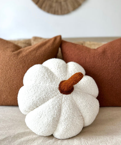 Jumbo Sherpa Cream Pumpkin Pillow - Sweet Water Decor - 