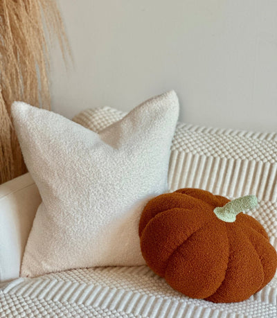 Jumbo Sherpa Orange Pumpkin Pillow - Sweet Water Decor - Pillow