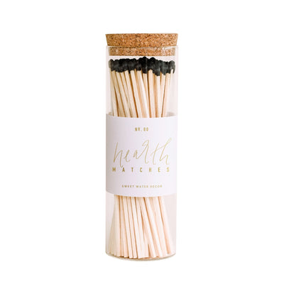 Black Tip Hearth Matches - 80 Count, 7" - Sweet Water Decor - Matches