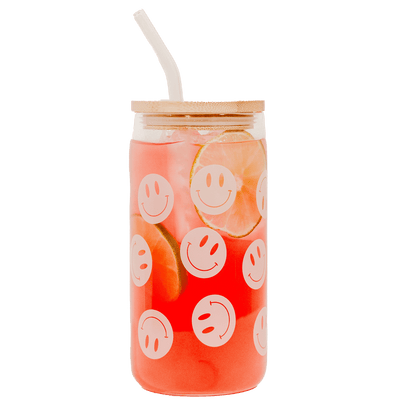 Smiley Can Glass - 17 oz - Sweet Water Decor - Can Glass