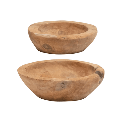 Teak Wood Dish Set - Sweet Water Decor - wood bowl