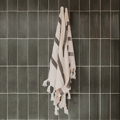 Turkish Cotton + Bamboo Hand Towel - Single Stripe - Sweet Water Decor - Hand Towels
