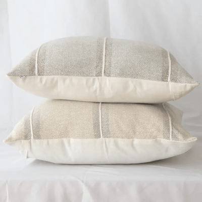 Harlow Striped Textured Pillow Cover Oatmeal - Sweet Water Decor - Pillow Cover