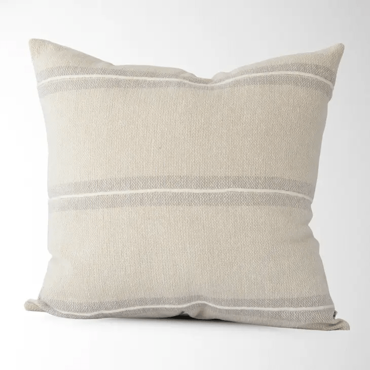 Harlow Striped Textured Pillow Cover Oatmeal - Sweet Water Decor - Pillow Cover