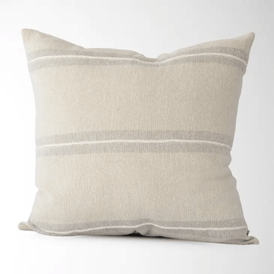 Harlow Striped Textured Pillow Cover Oatmeal - Sweet Water Decor - Pillow Cover