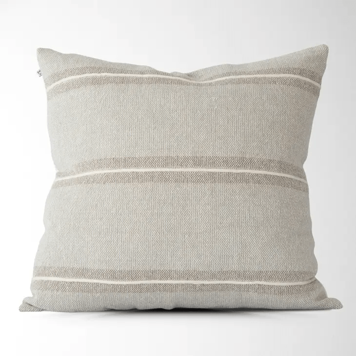 Harlow Striped Textured Pillow Cover Grey - Sweet Water Decor - Pillow Cover