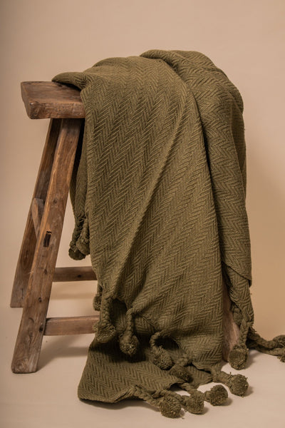 Leslie Throw Blanket - Olive - Sweet Water Decor - throw blanket
