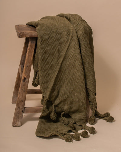 Leslie Throw Blanket - Olive - Sweet Water Decor - throw blanket