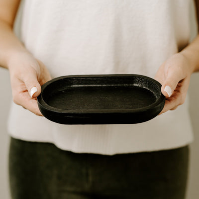 Black Wood Tray - Sweet Water Decor - Trays