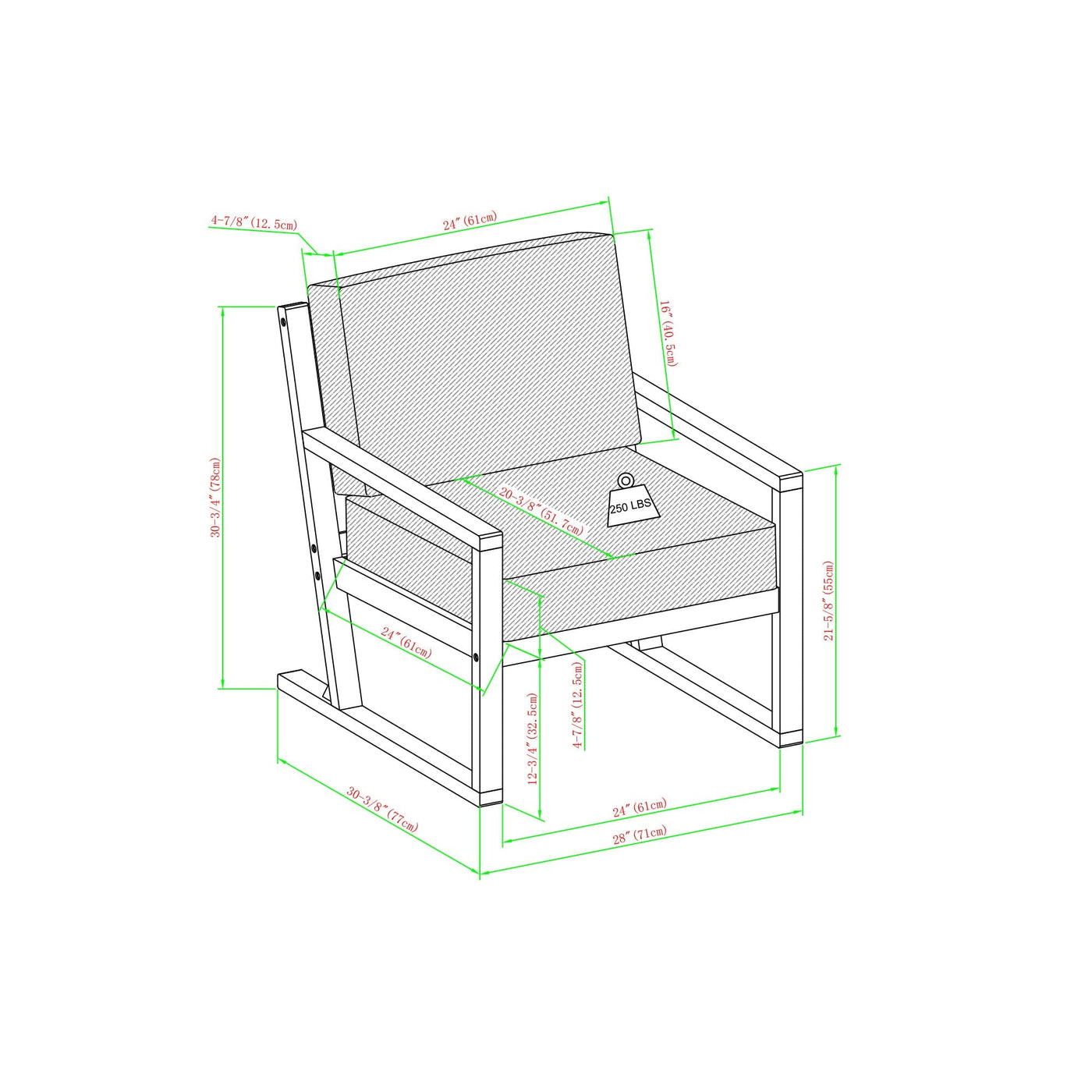 Prenton Modern Solid Wood Outdoor Club Chair - Sweet Water Decor - Outdoor Seats