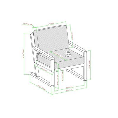 Prenton Modern Solid Wood Outdoor Club Chair - Sweet Water Decor - Outdoor Seats