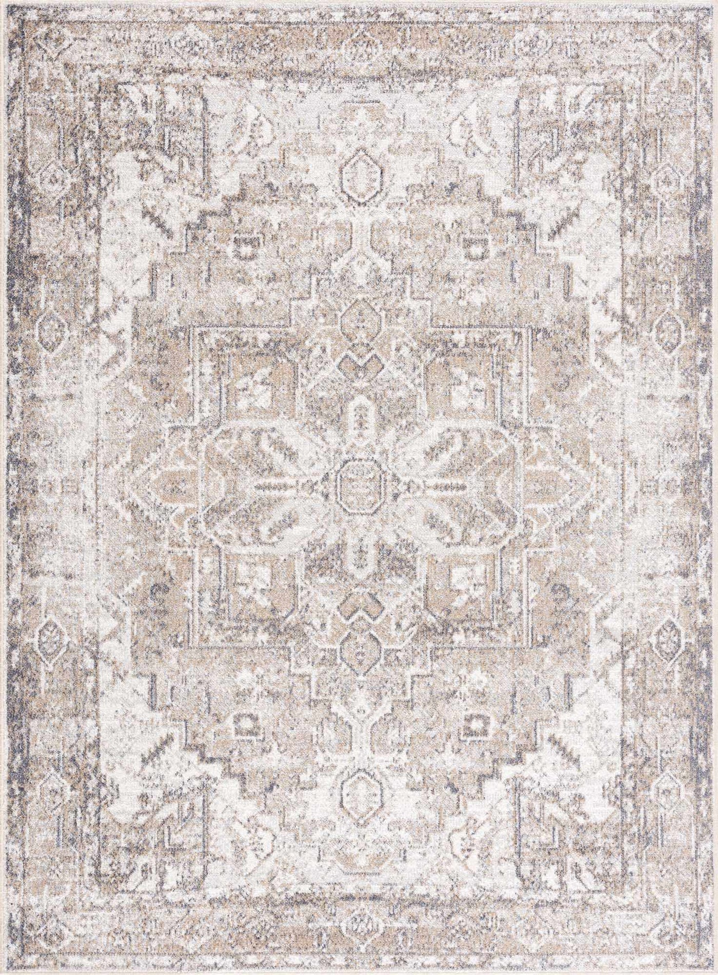 Hera Brown&Cream Washable Area Rug - Sweet Water Decor - Rugs