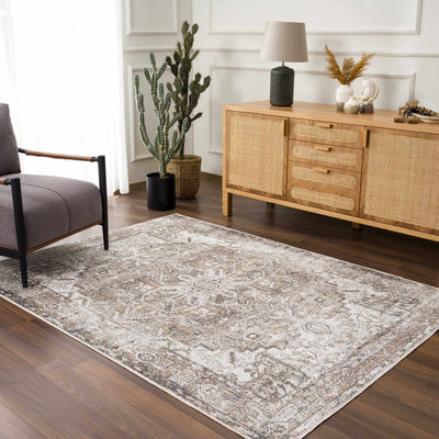 Hera Brown&Cream Washable Area Rug - Sweet Water Decor - Rugs