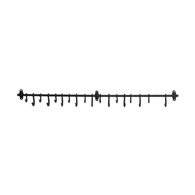 Forged Metal Wall Rod with Hooks - Sweet Water Decor - rod and hooks