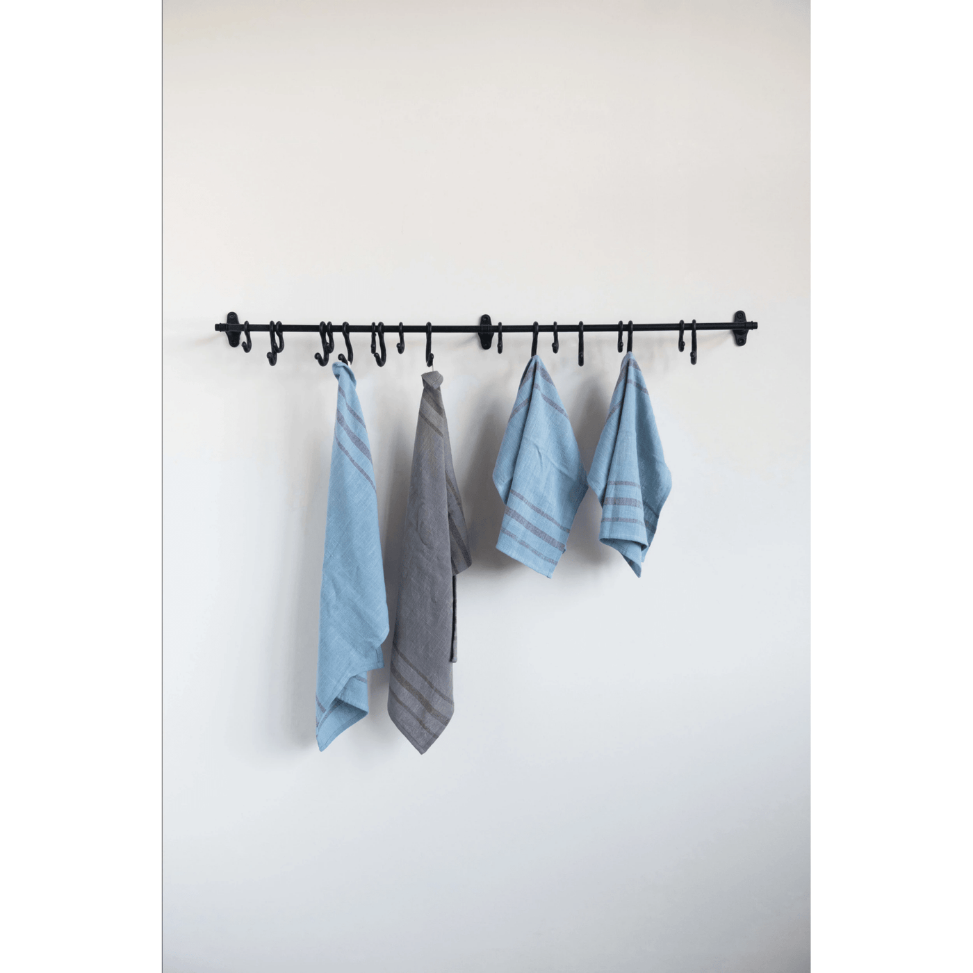 Forged Metal Wall Rod with Hooks - Sweet Water Decor - rod and hooks