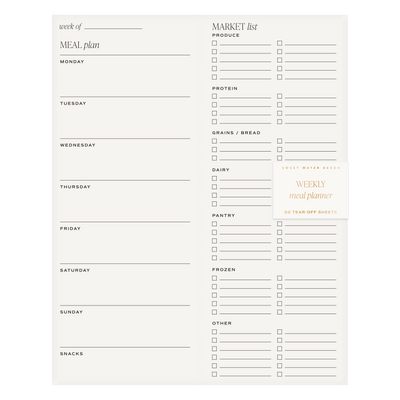 Weekly Meal Planner Notepad - Sweet Water Decor - Notepad