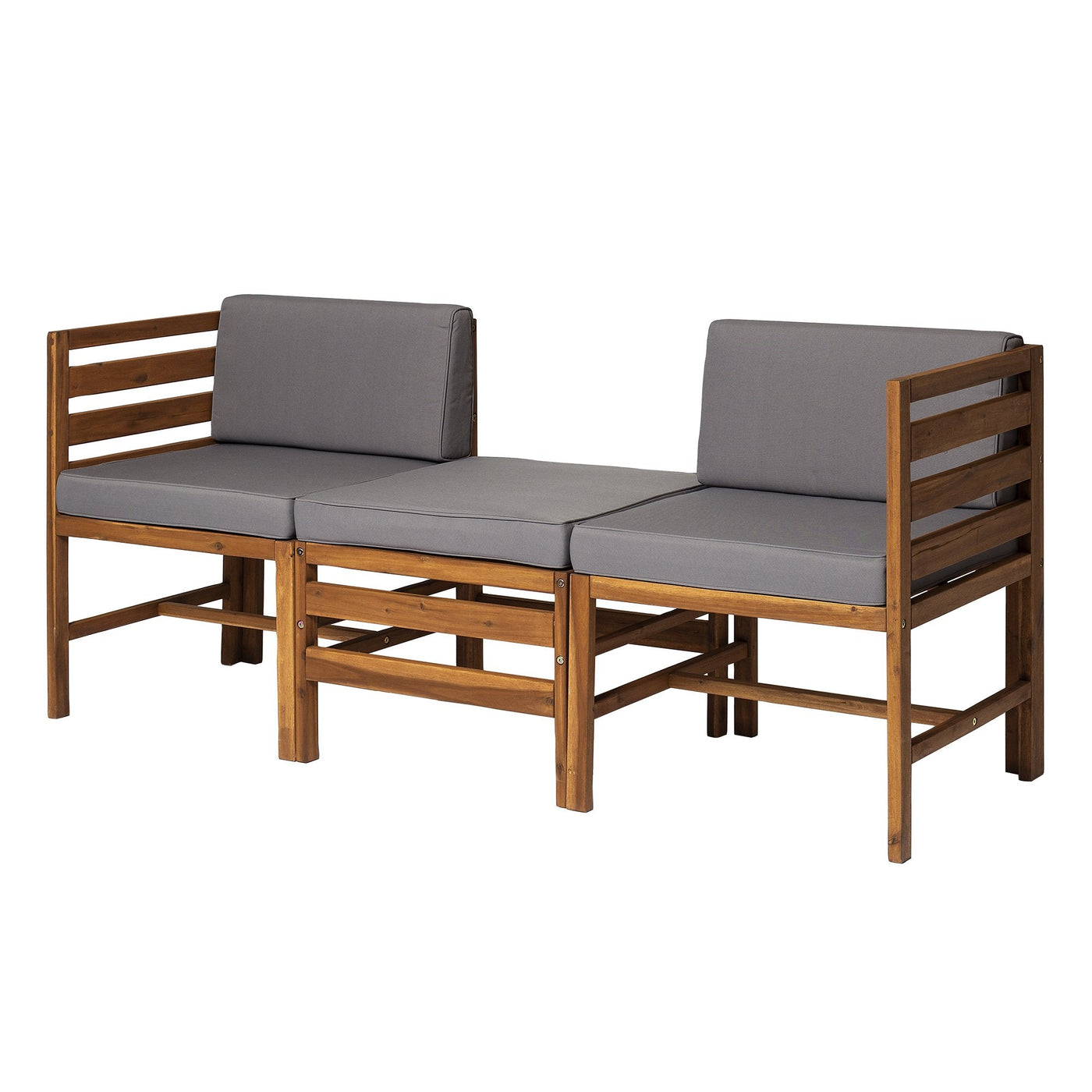 Sanibel 3 - Piece Modular Acacia Chairs and Ottoman - Sweet Water Decor - Outdoor