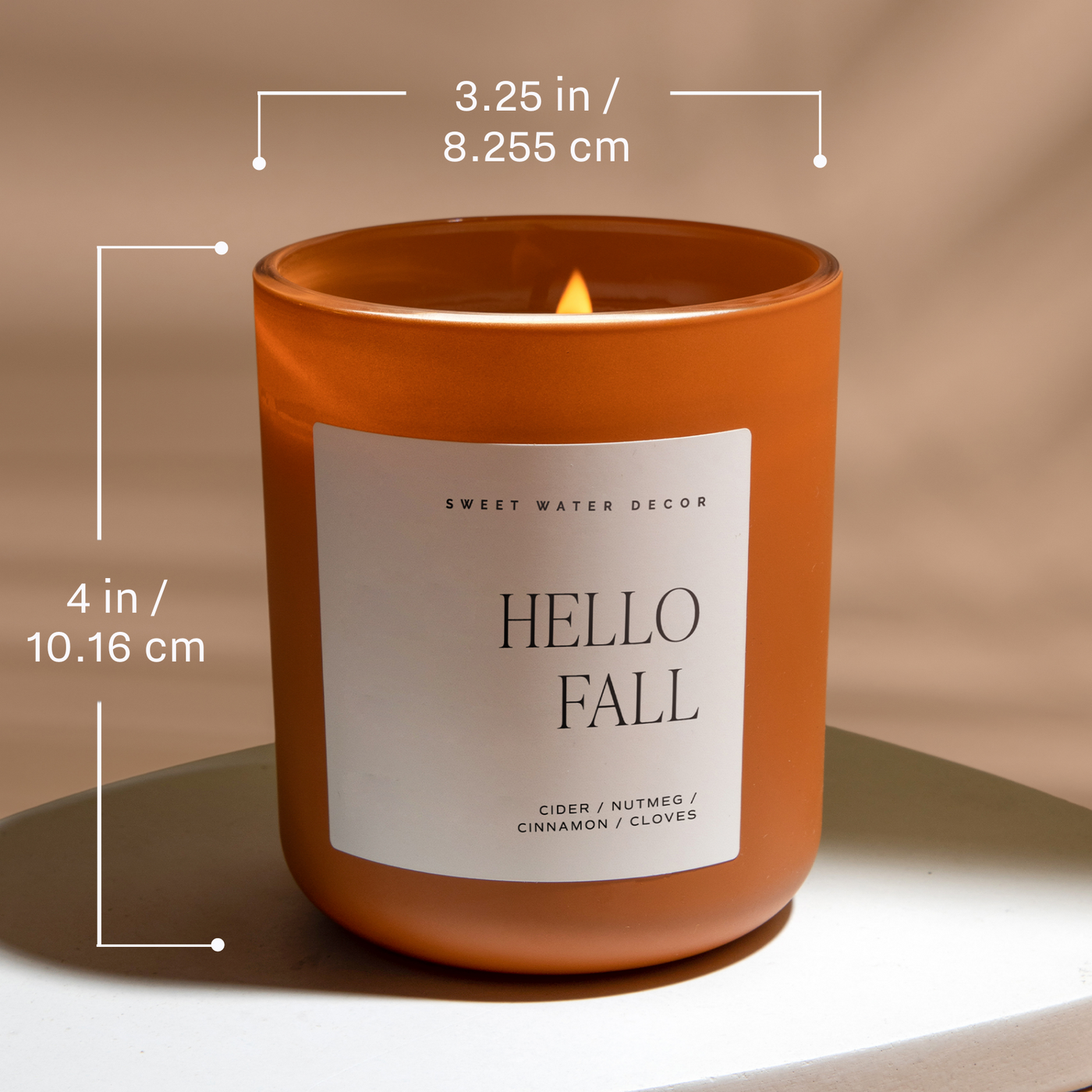 Hello Fall Soy Candle - Orange Matte Jar - 15 oz