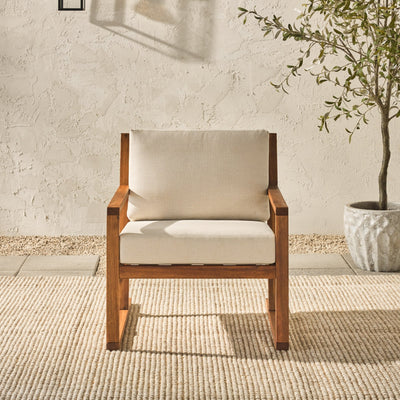 Prenton Modern Solid Wood Outdoor Club Chair - Sweet Water Decor - Outdoor Seats