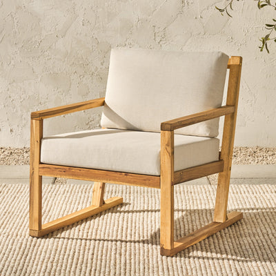 Prenton Modern Solid Wood Outdoor Club Chair - Sweet Water Decor - Outdoor Seats