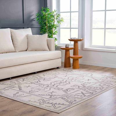 Divya Cream & Charcoal Area Rug