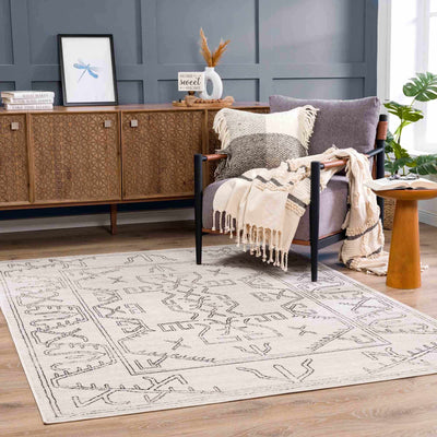 Divya Cream & Charcoal Area Rug