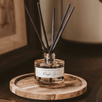 Pumpkin Spice Tinted Glass Jar Reed Diffuser - Sweet Water Decor - Reed Diffusers