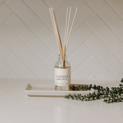 Lavender and Sage Clear Reed Diffuser - Sweet Water Decor - Reed Diffusers