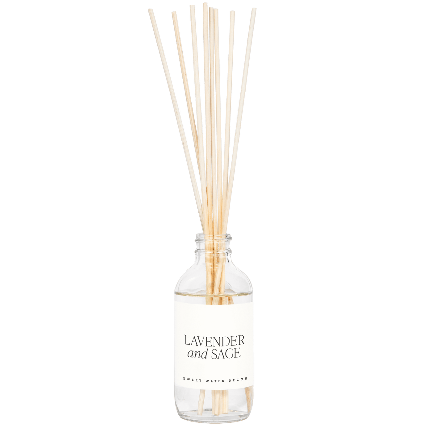 Lavender and Sage Clear Reed Diffuser - Sweet Water Decor - Reed Diffusers