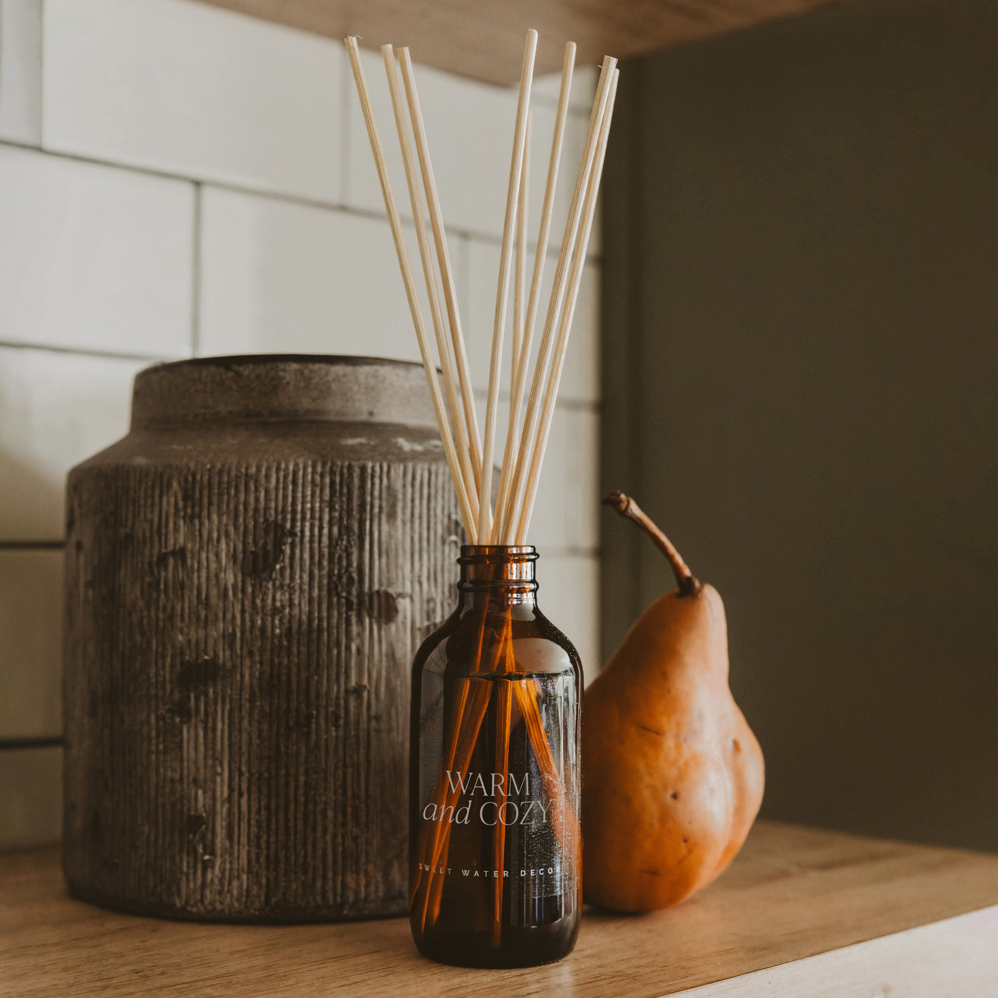 Warm and Cozy Amber Reed Diffuser - Sweet Water Decor - Reed Diffusers