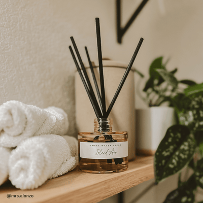 Island Air Tinted Glass Jar Reed Diffuser - Sweet Water Decor - Reed Diffusers