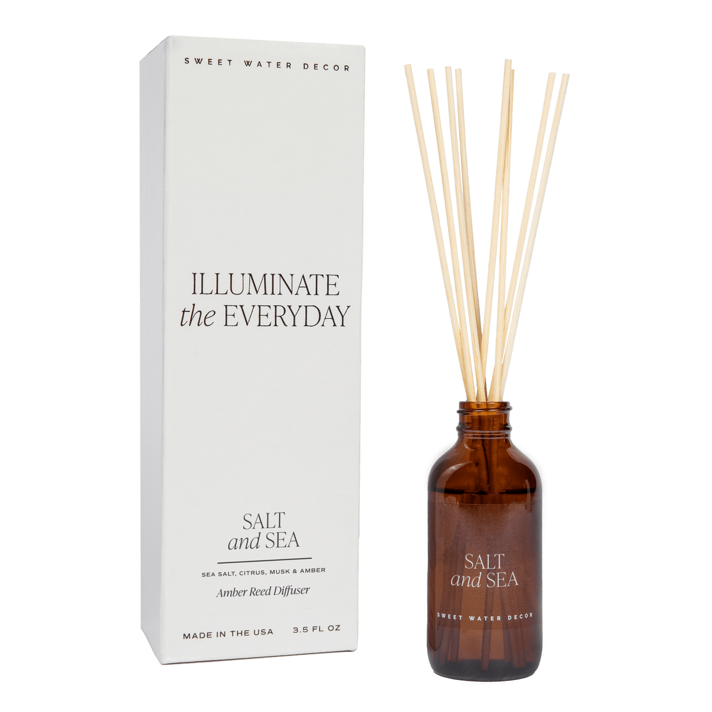 Salt and Sea Amber Reed Diffuser - Sweet Water Decor - Reed Diffusers