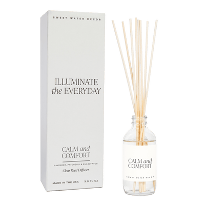 Calm and Comfort Clear Reed Diffuser - Sweet Water Decor - Reed Diffusers