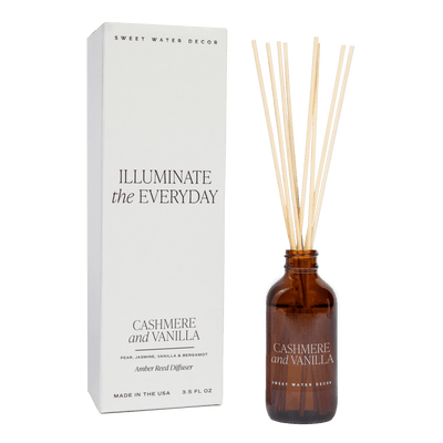 Cashmere and Vanilla Amber Reed Diffuser - Sweet Water Decor - Reed Diffusers