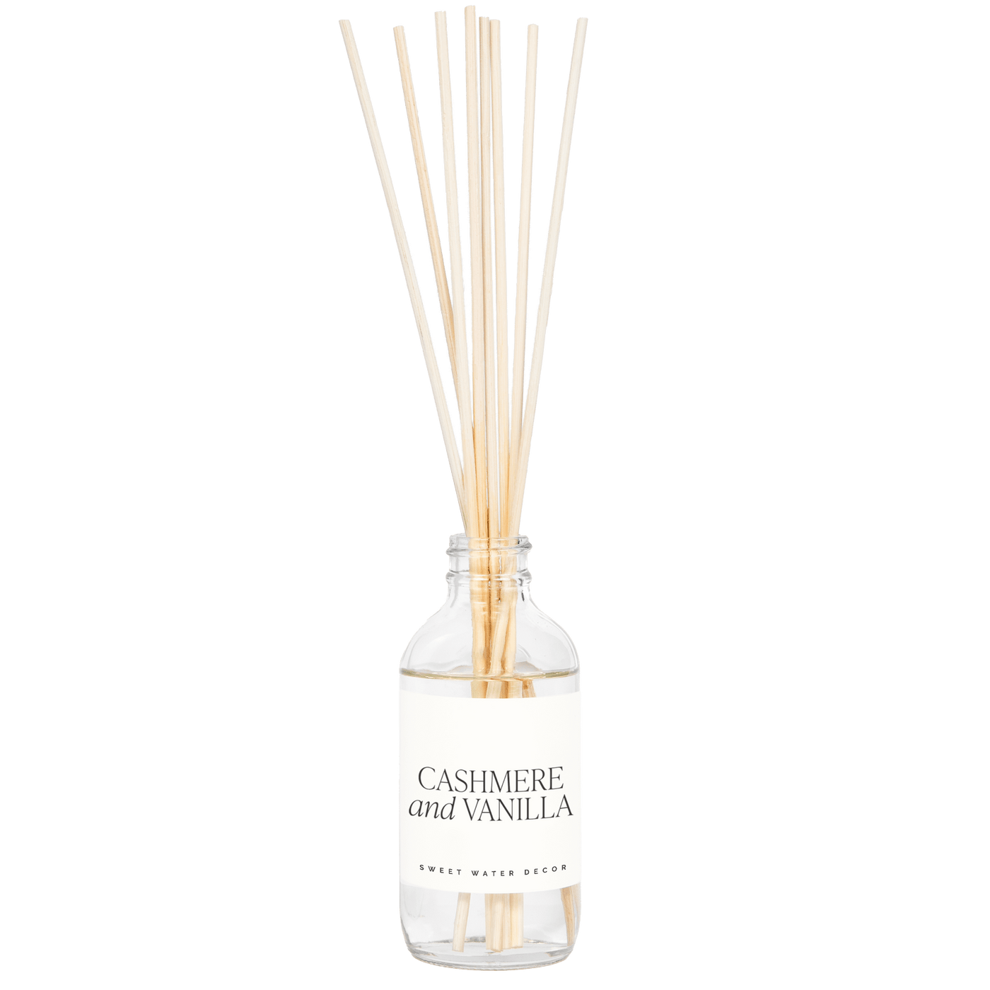 Cashmere and Vanilla Clear Reed Diffuser - Sweet Water Decor - Reed Diffusers