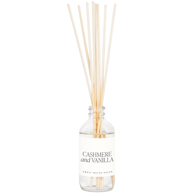 Cashmere and Vanilla Clear Reed Diffuser - Sweet Water Decor - Reed Diffusers