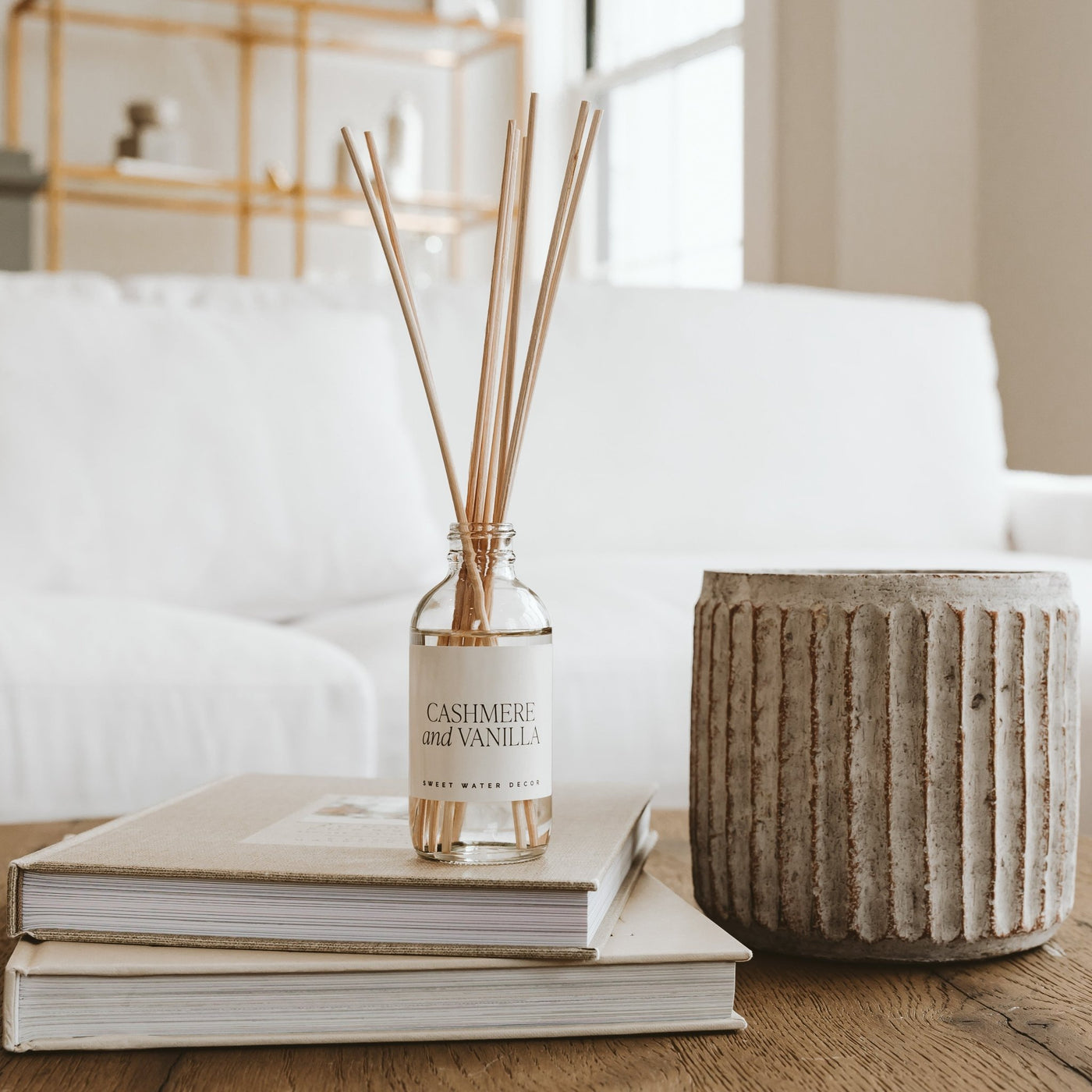 Cashmere and Vanilla Clear Reed Diffuser - Sweet Water Decor - Reed Diffusers