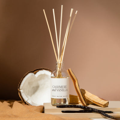 Cashmere and Vanilla Clear Reed Diffuser - Sweet Water Decor - Reed Diffusers