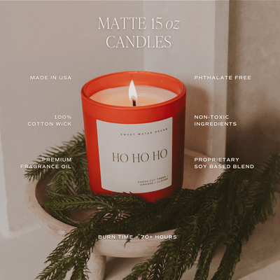 Holiday Soy Candle - Red Matte Jar - 15 oz - Sweet Water Decor - Candles