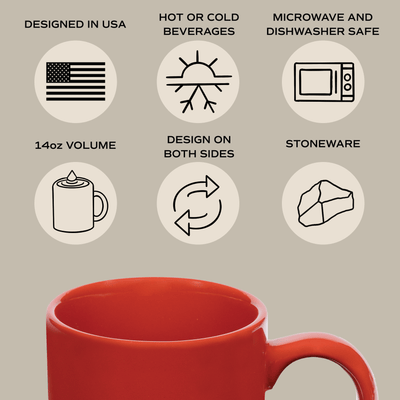 Ho Ho Ho 14oz. Red Stoneware Coffee Mug - Sweet Water Decor - Coffee Mugs