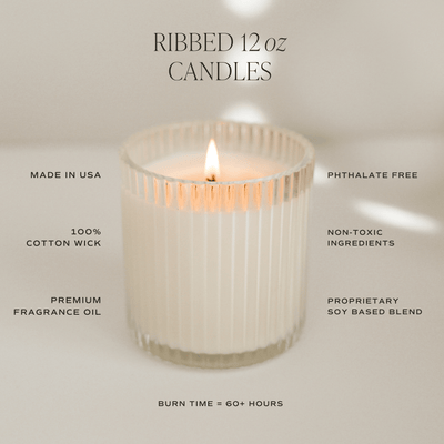Sugar Cookies Fluted Soy Candle - Ribbed Glass Jar - 12 oz - Sweet Water Decor - Candles