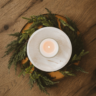 Christmas Fluted Soy Candle - Ribbed Glass Jar - 11 oz - Sweet Water Decor - Candles