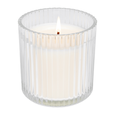 Cashmere and Vanilla Fluted Soy Candle - Ribbed Glass Jar - 11 oz - Sweet Water Decor - Candles