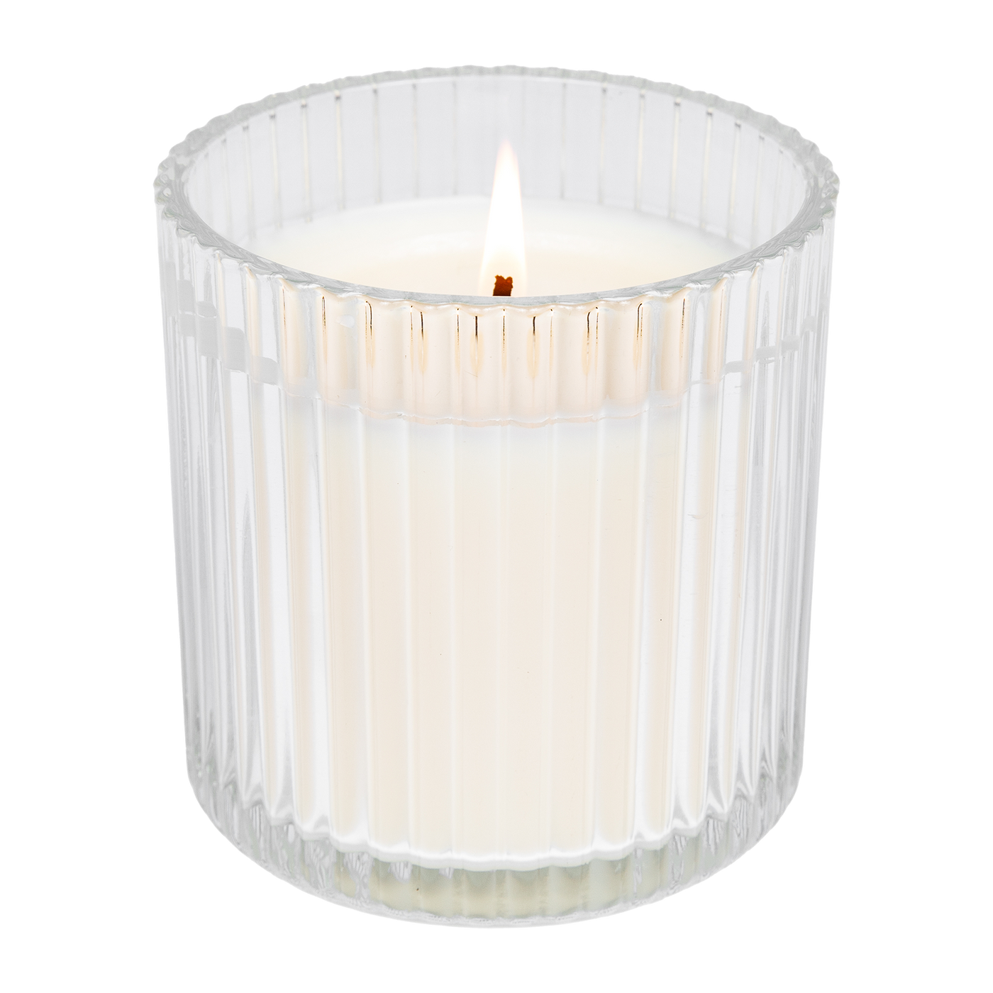 Hello Fall Fluted Soy Candle - Ribbed Glass Jar - 11 oz