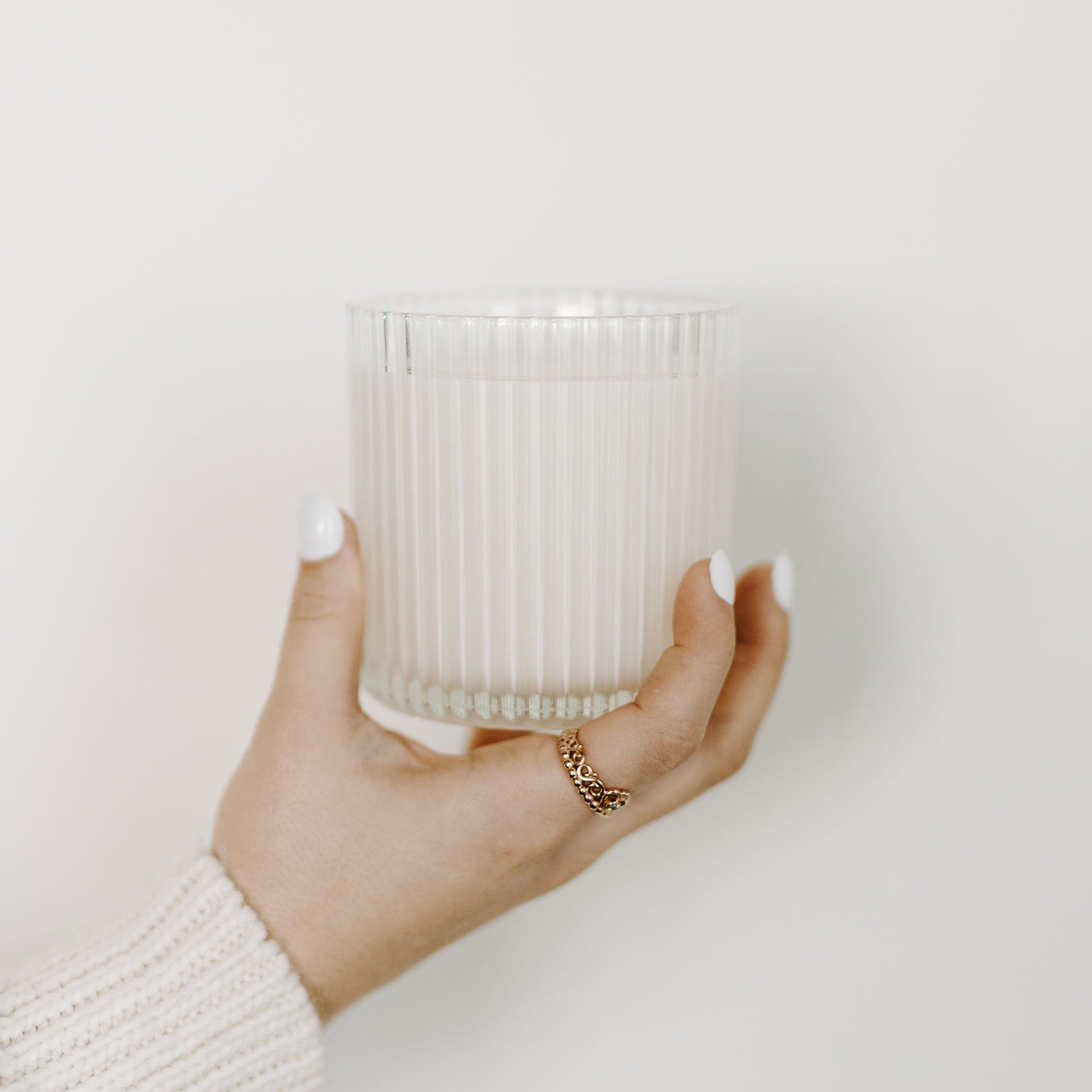 Hello Fall Soy Candle - Ribbed Glass Jar - 11 oz