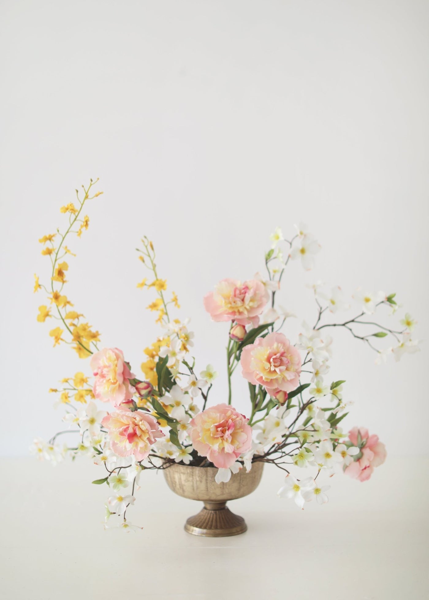Soft Apricot Pink Peony Fake Flower - 22" - Sweet Water Decor - faux flower